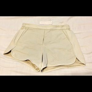 NWT Trina Turk Leather Shorts, Sz 2. Fully Lined, Perforated Leather